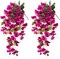 Artificial Hibiscus Fake Hanging Flowers Plants for Outdoors Spring Summer Decor, 2pcs Fuchsia Silk Hibiscus Long Trailing Vines